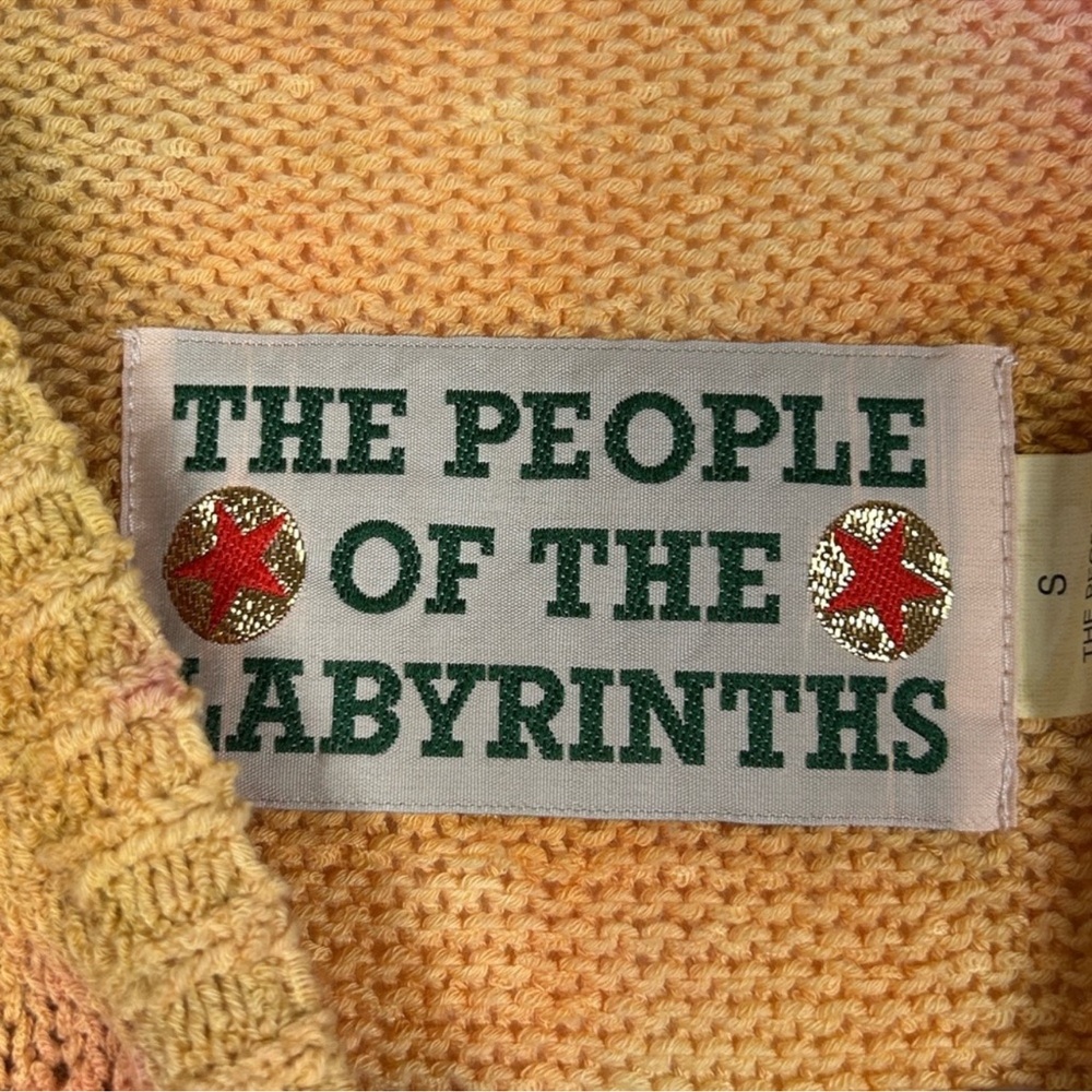 RARE The People of the Labyrinths tie dye graphic knit sweater Size S small - Picture 8 of 8